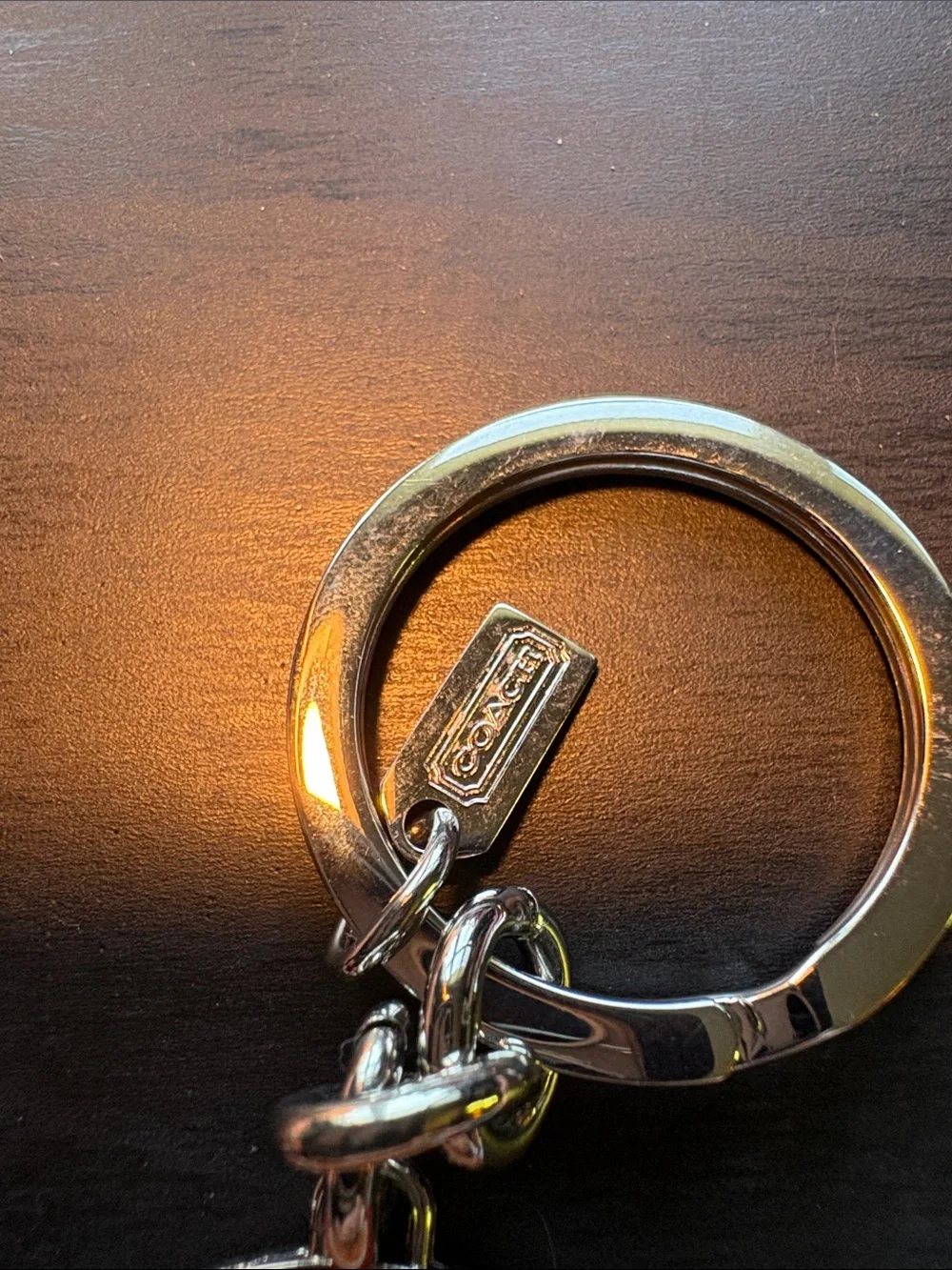 Coach vintage Orange Slice Enamel Keyring with Silver Hardware - Picture 3 of 4